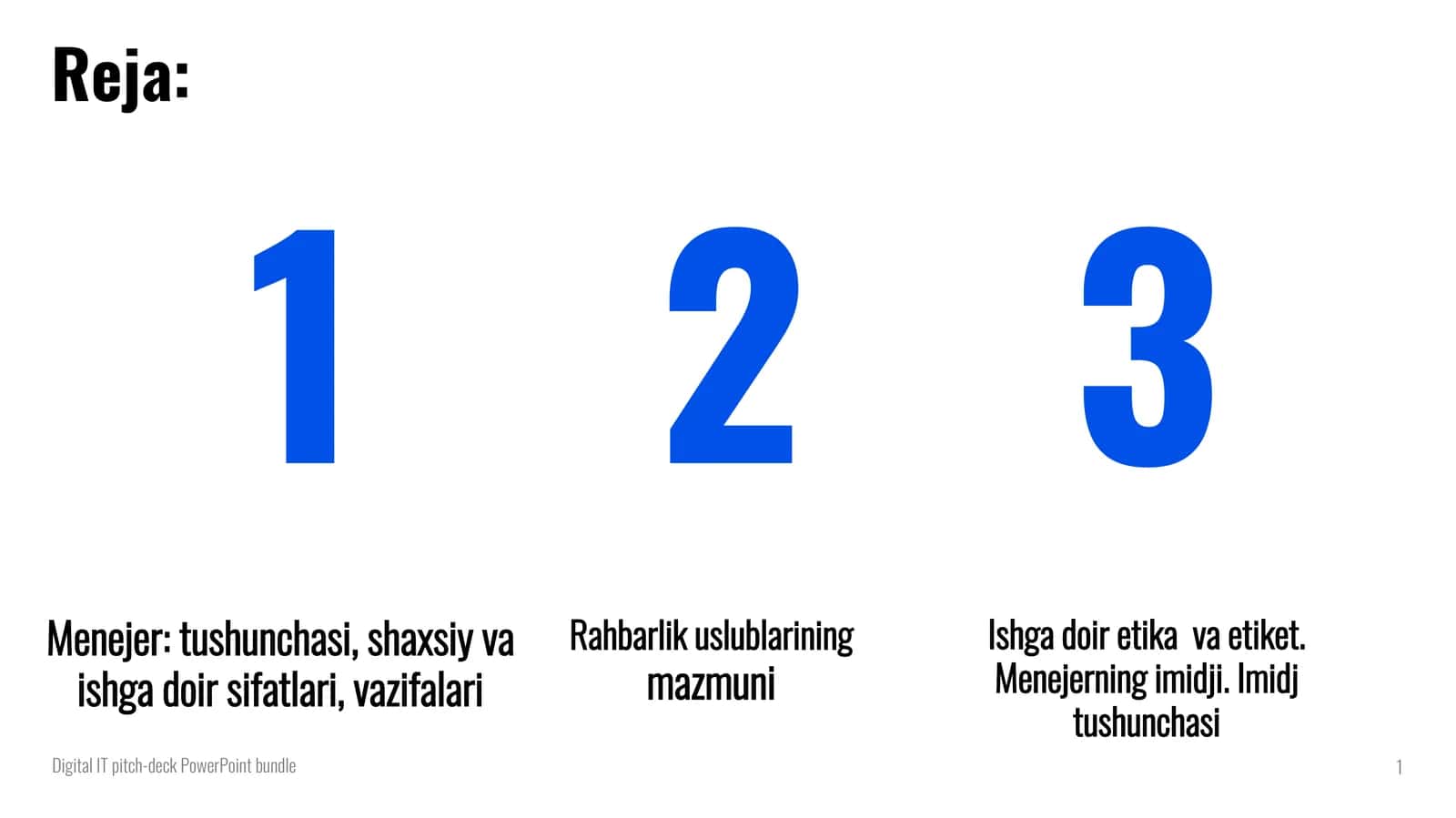 Menejerlik tushunchasi va amaliyot