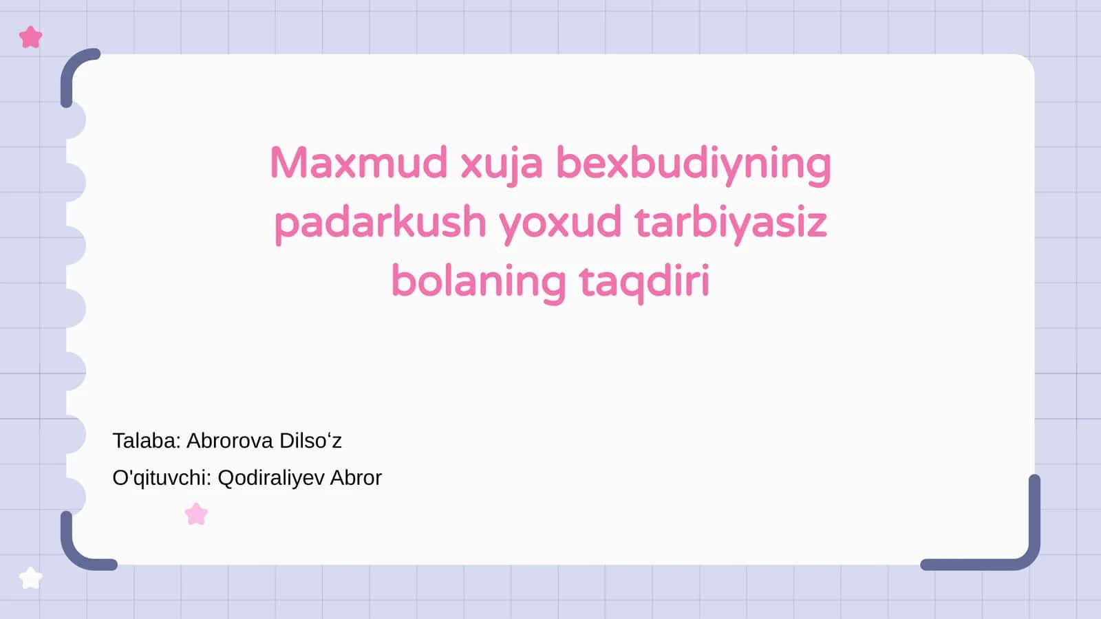 Maxmud Xuja Bexbudiyning Hayoti