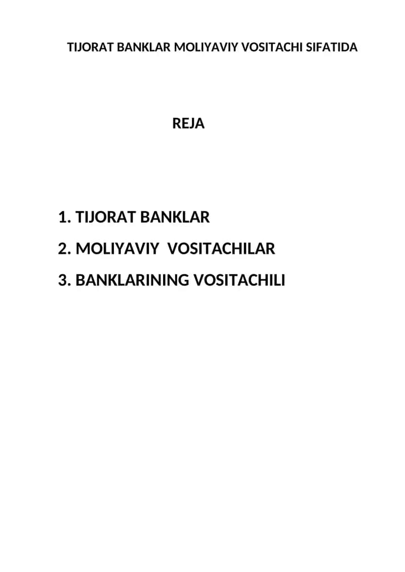 Tijorat banklari