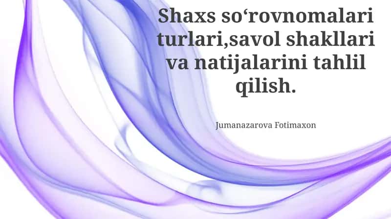 Savol formatlari