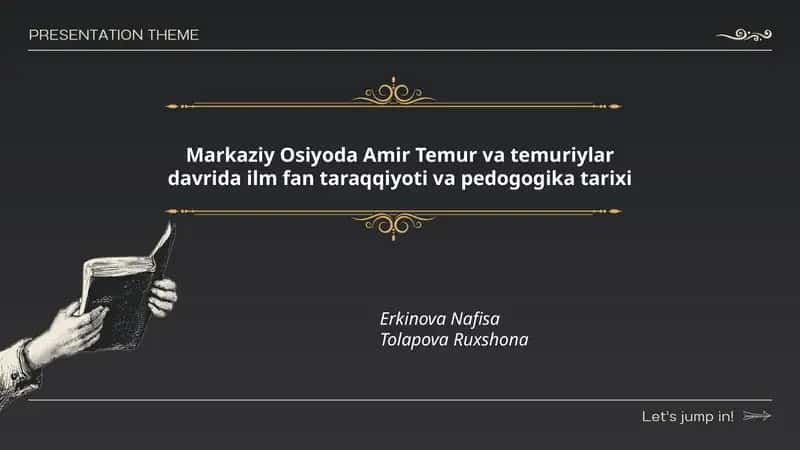 Amir Temur va Temuriylar Davri Ilm Fan Taraqqiyoti va Pedagogika Tarixi
