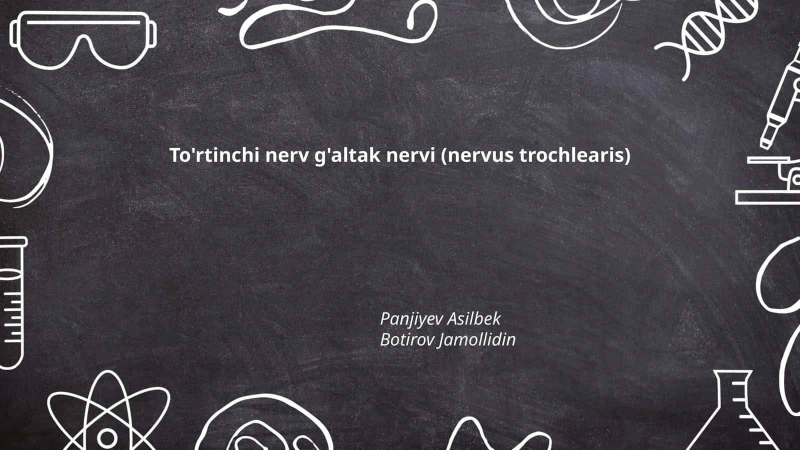 To'rtinchi nerv g'altak nervi (nervus trochlearis)