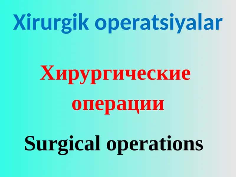 Xirurgik operatsiyalar