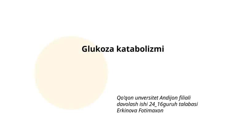 Glukoza katabolizmi