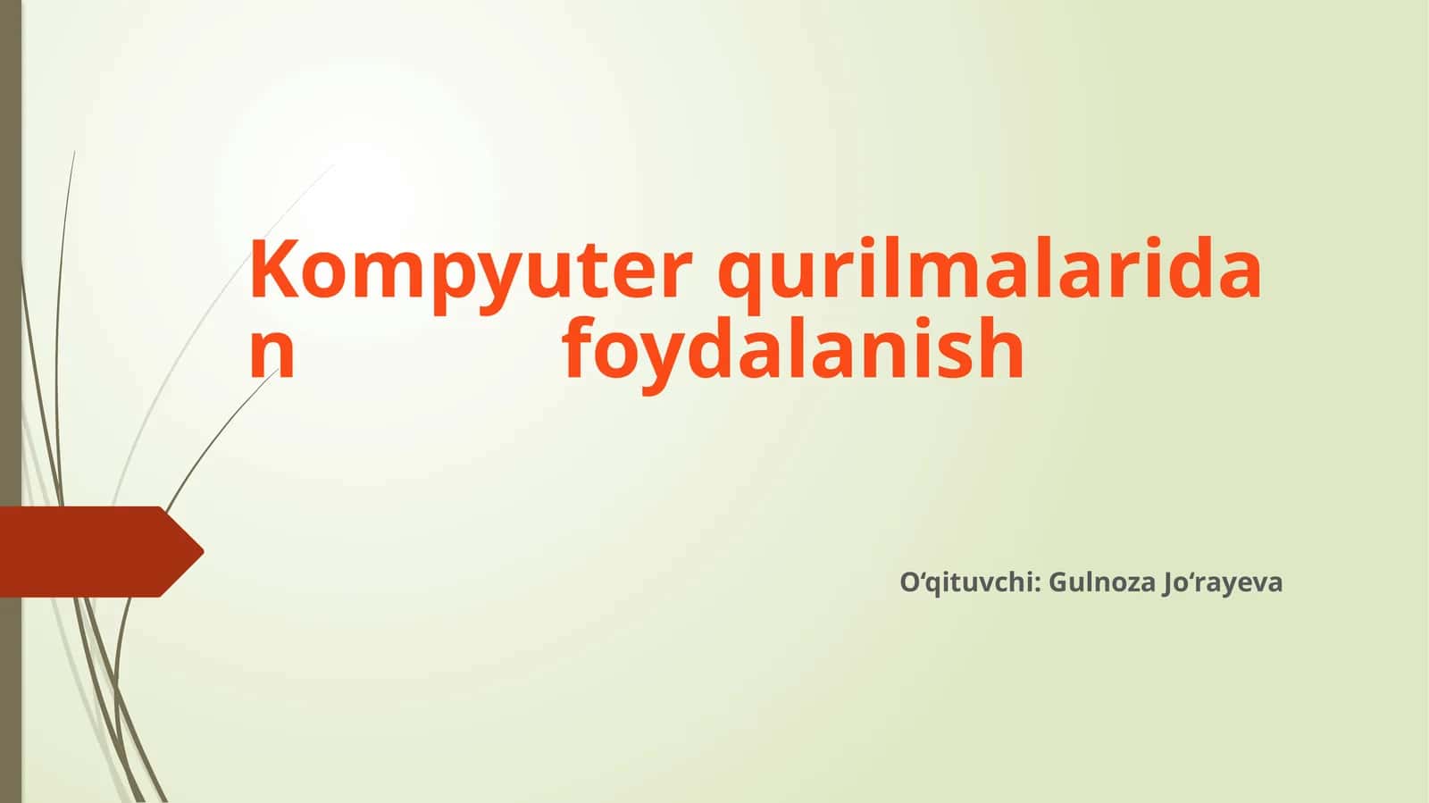 Kompyuter qurilmalaridan foydalanish