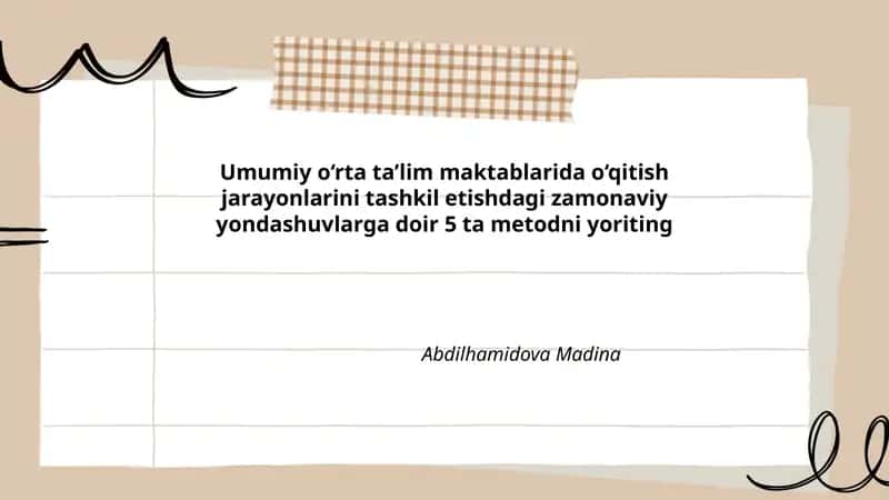 5 ta metodni yoriting