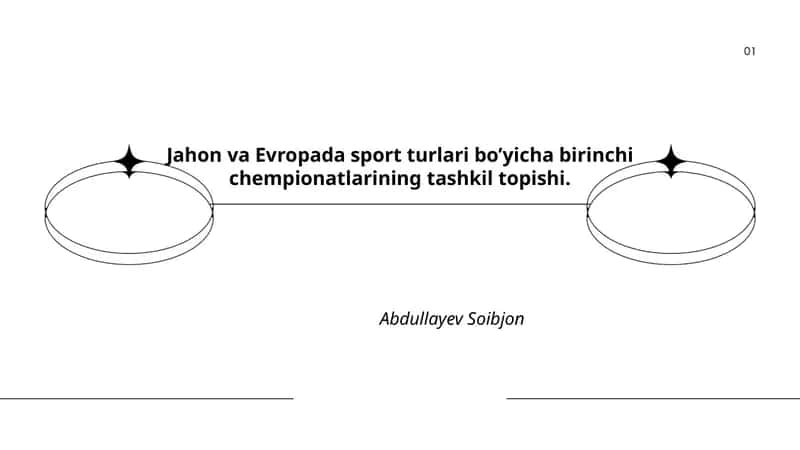 Jahon va Evropada Sport Turlari bo'yicha Birinchi Chempionatlarining Tashkil Topishi
