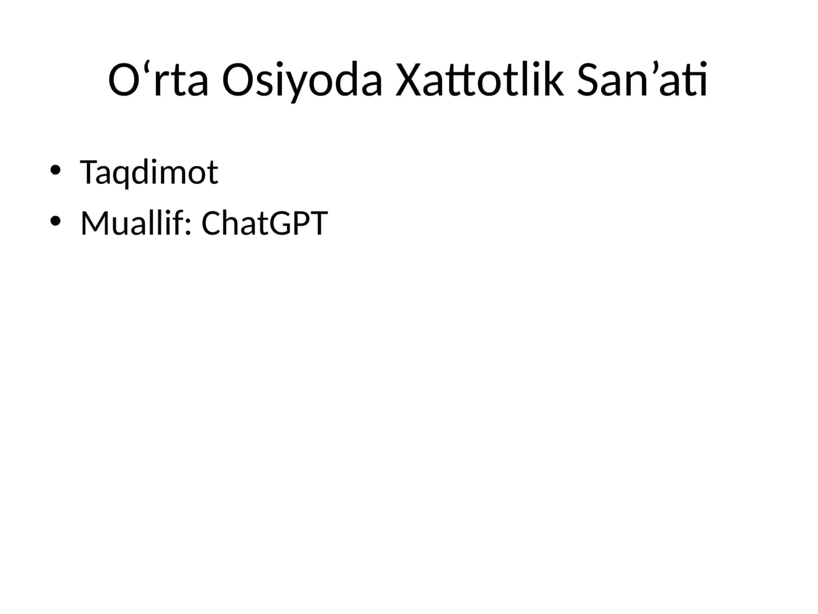 O‘rta Osiyoda Xattotlik San’ati