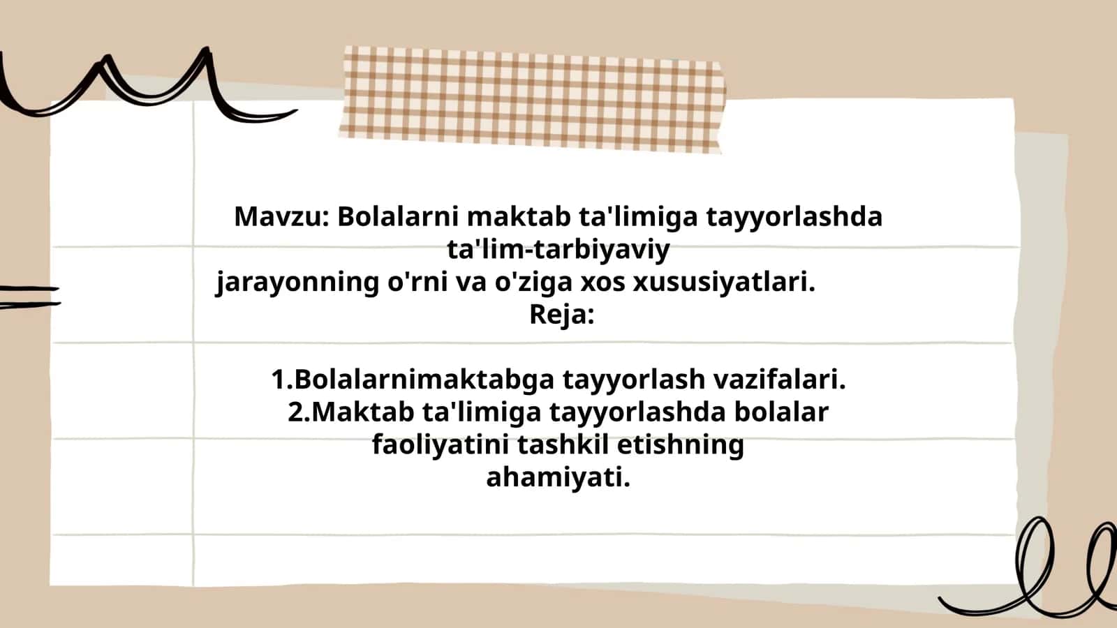 Bolalarni maktab ta'limiga tayyorlashda ta'lim-tarbiyaviy
