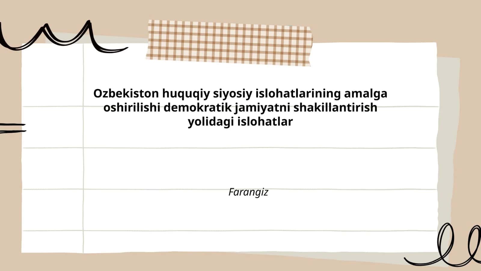 O‘zbekistonda huquqiy islohotlarning shakllanishi