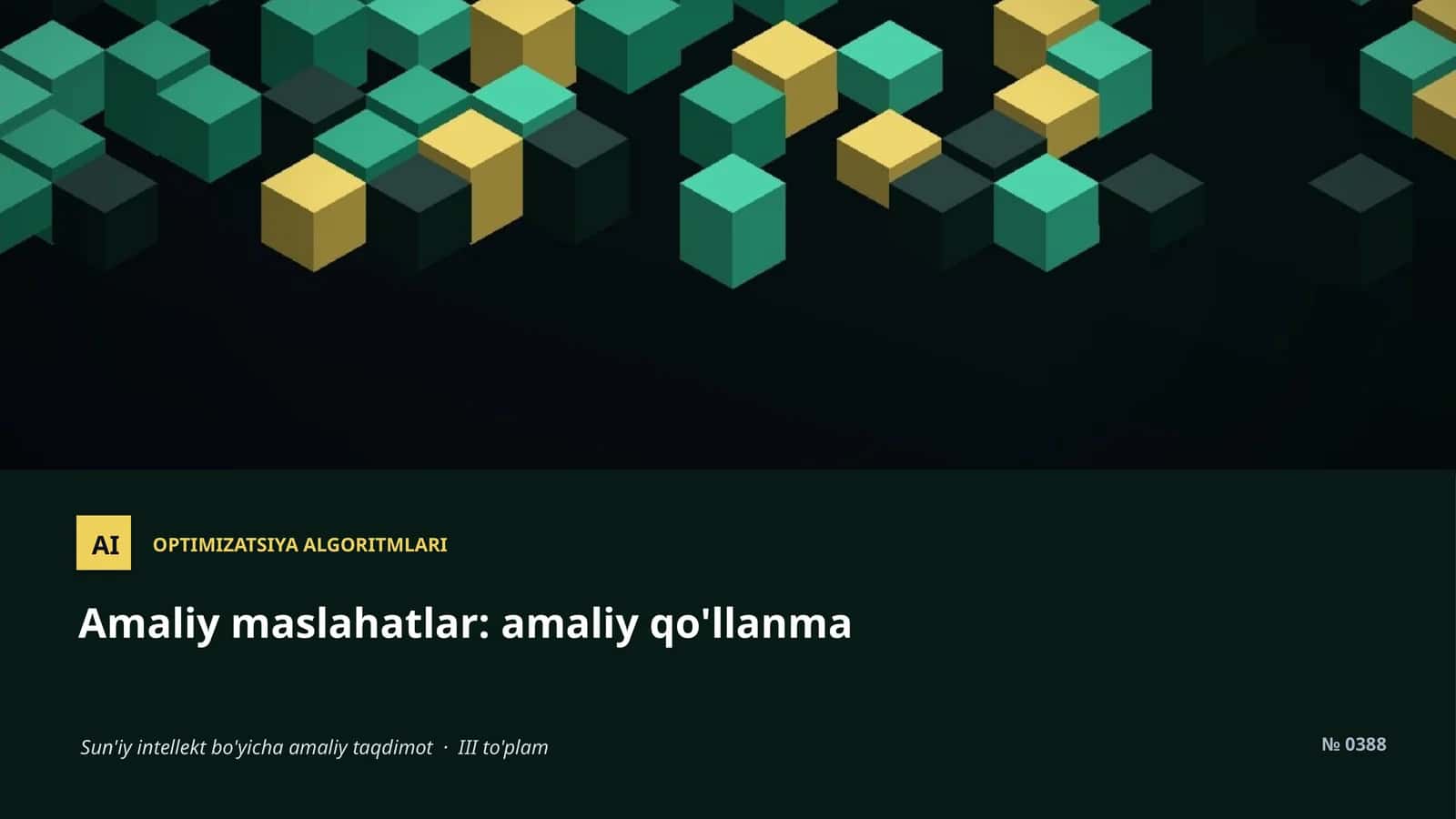 OPTIMIZATSIYA ALGORITMLARI