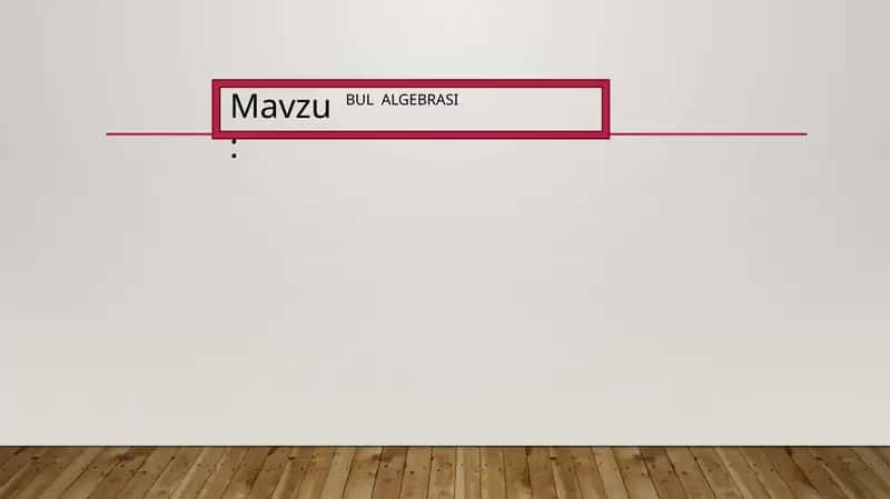 Bul algebrasi