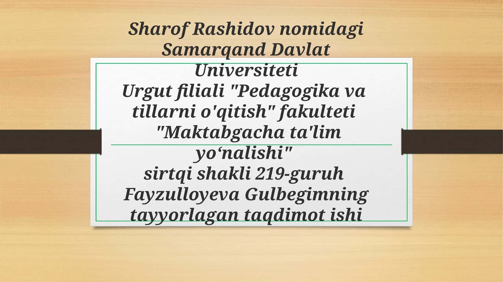 Tabiatga ekskursiyani loyihalashtirish