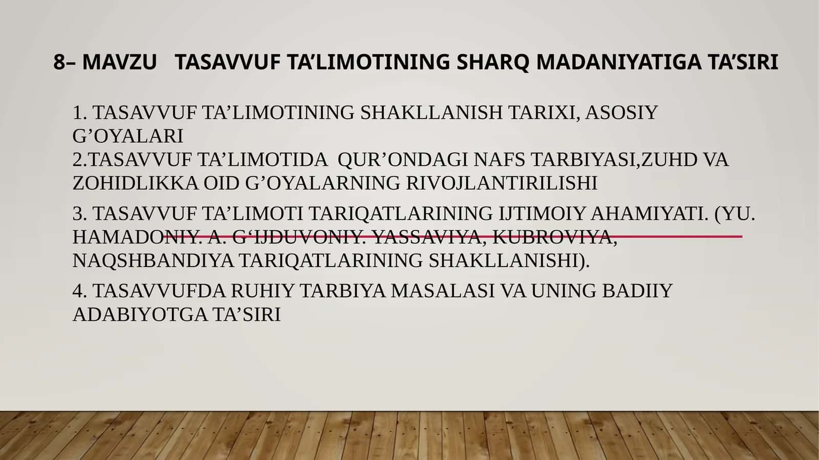 Tasavvufta’limotining Sharq madaniyatiga ta’siri