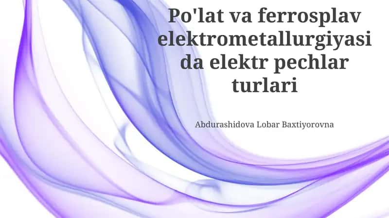 Elektrometallurgiyada elektr pechlar