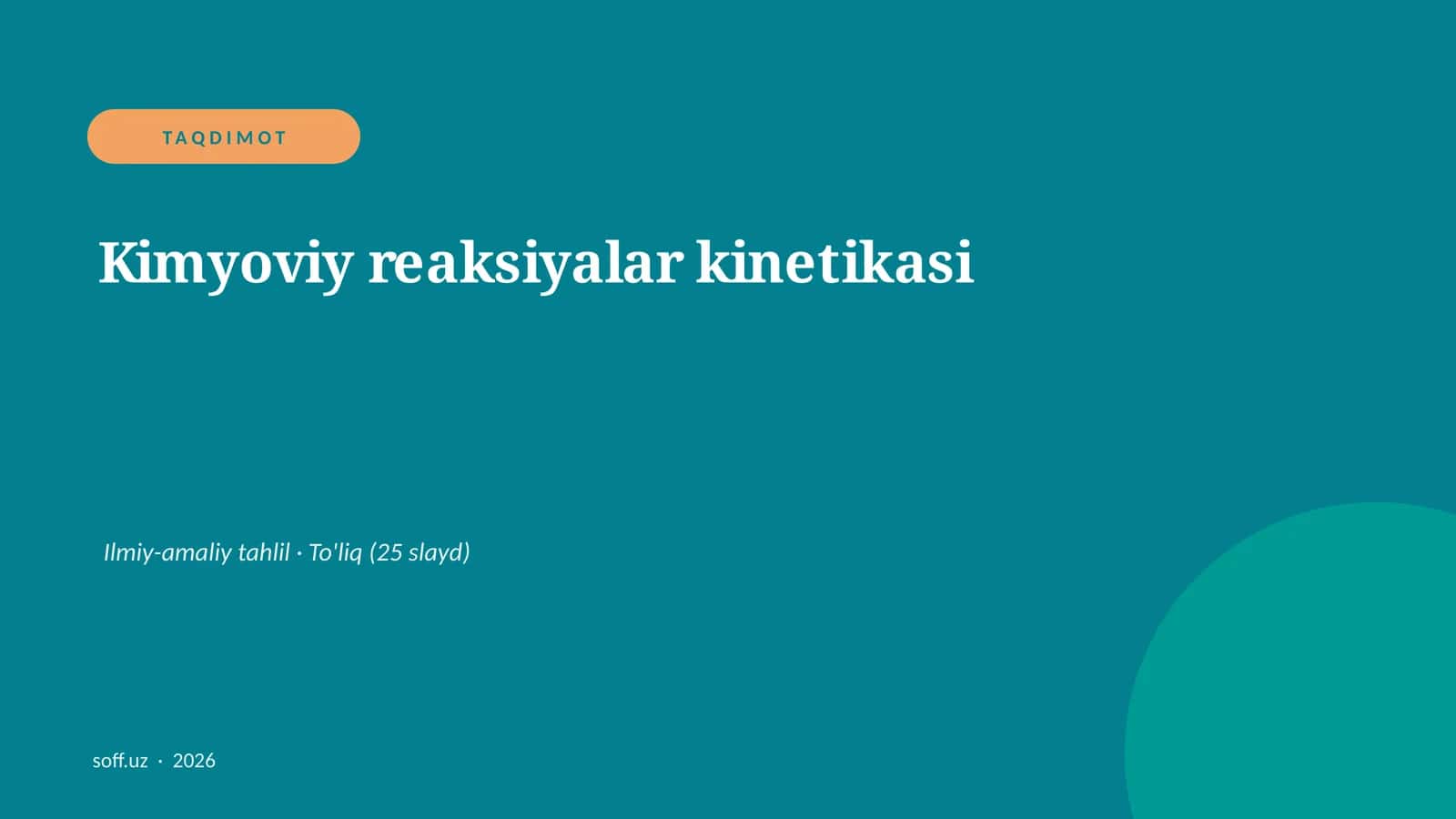 Kimyoviy reaksiyalar kinetikasi