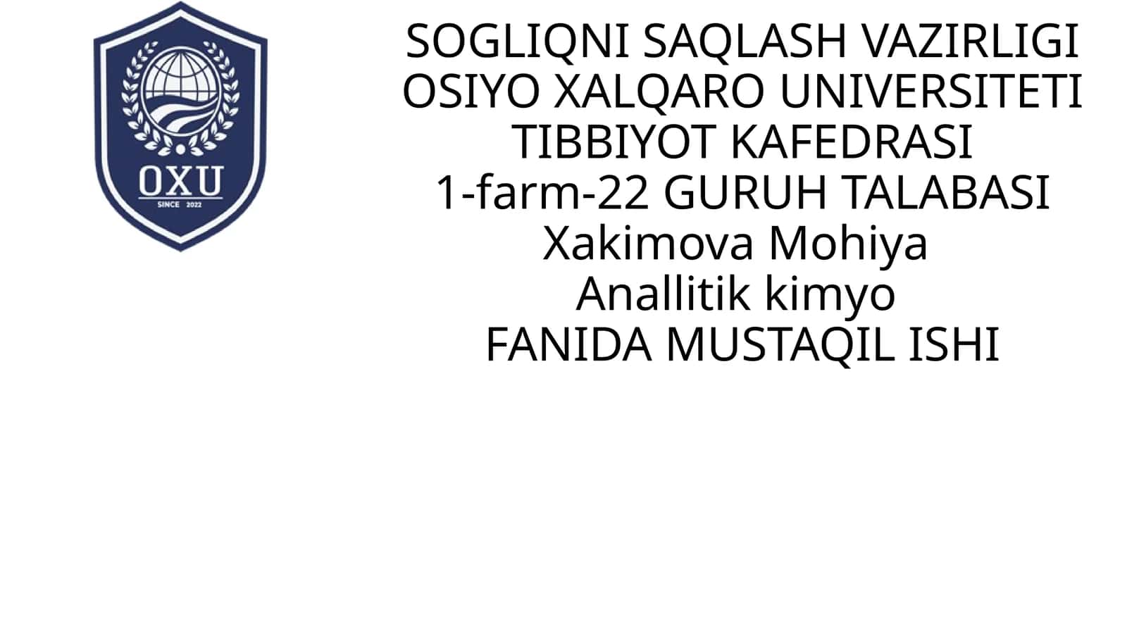 Gravimetrikusuldapreparatetarkibidagitemir (II)miqdorinianiqlash