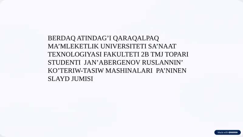 Kóshpeli kranlar qurilis hám júk kóteriw jumıslarında keńqollanıladı