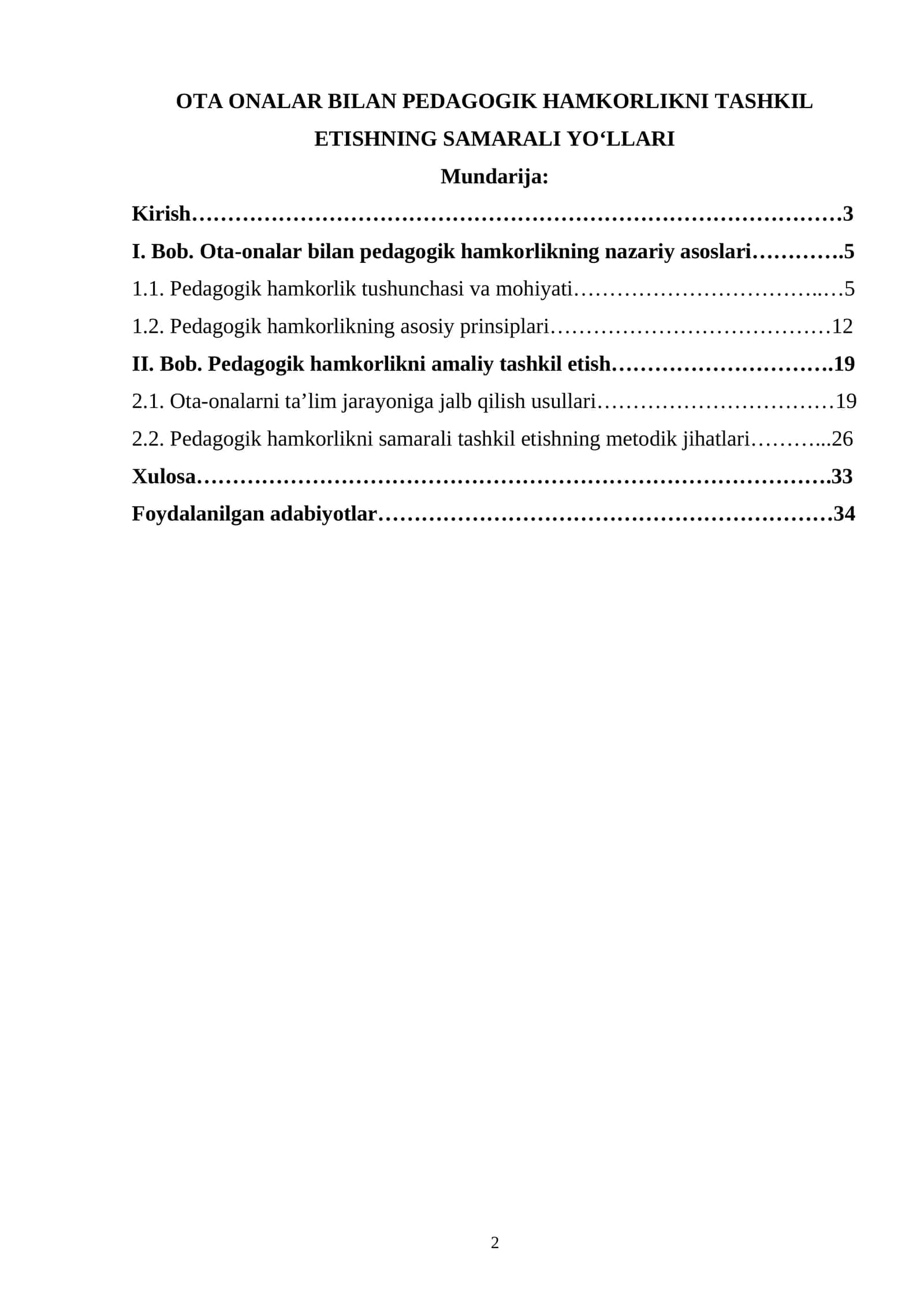 OTA ONALAR BILAN PEDAGOGIK HAMKORLIKNI TASHKIL ETISHNING SAMARALI YOʻLLARI