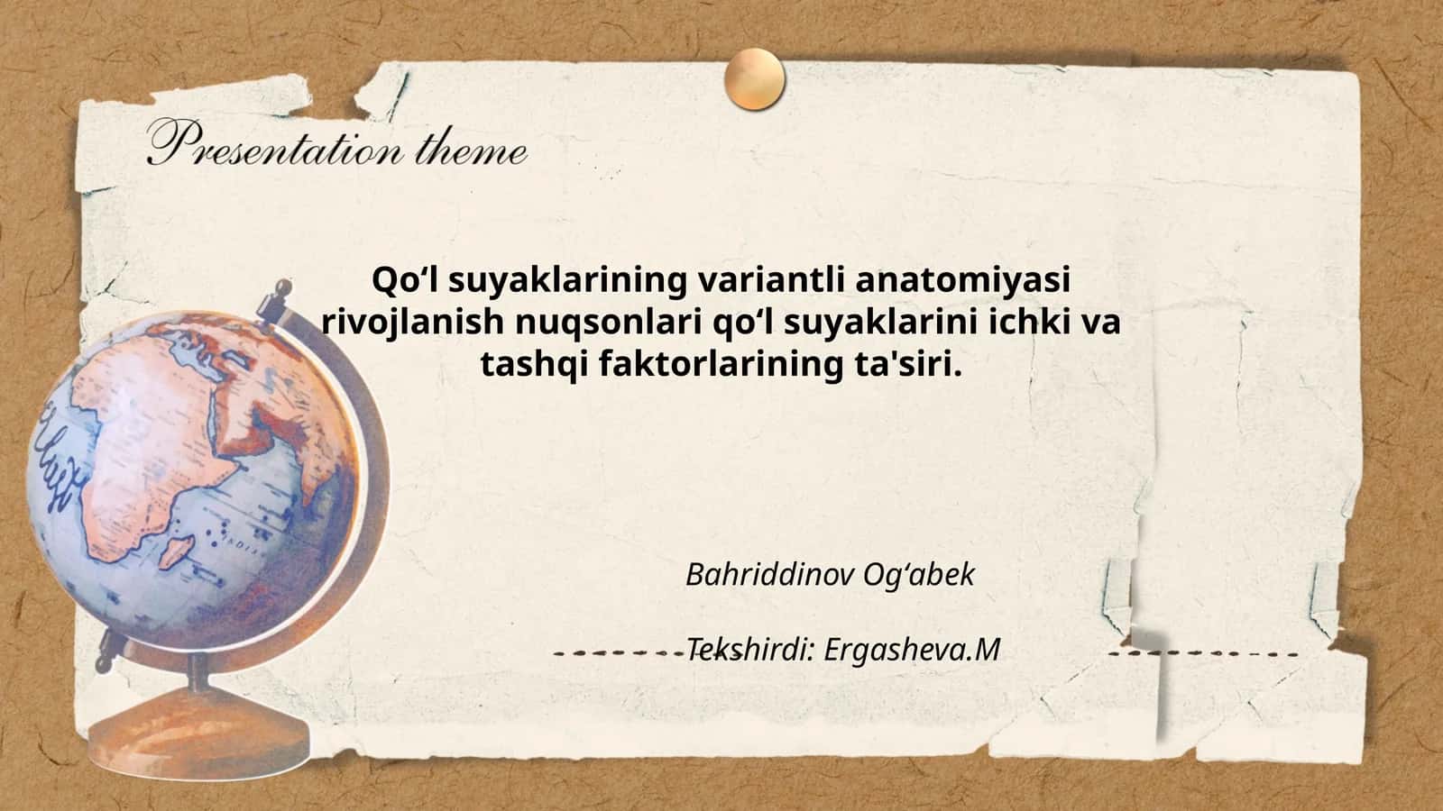 Qoʻl suyaklarining variantli anatomiyasi rivojlanish nuqsonlari qoʻl suyaklarini ichki va tashqi faktorlarining ta'siri