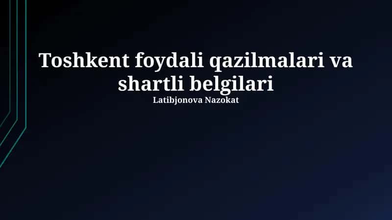 Toshkent foydali qazilmalari va shartli belgilari
