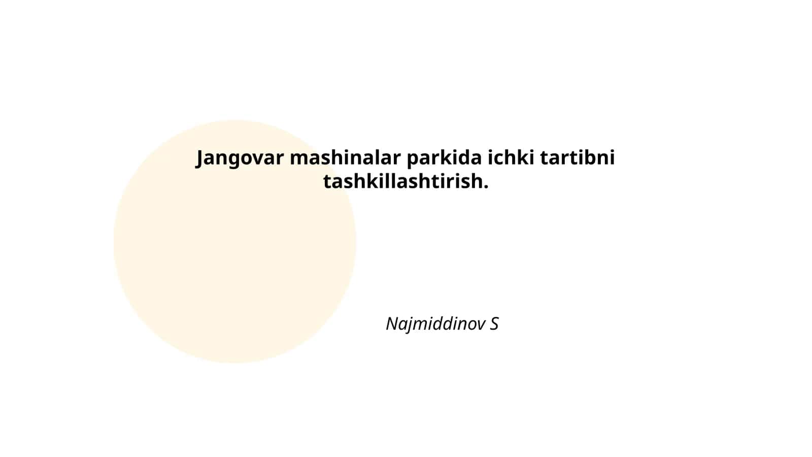 Park ichki tartibni tashkillashtirish