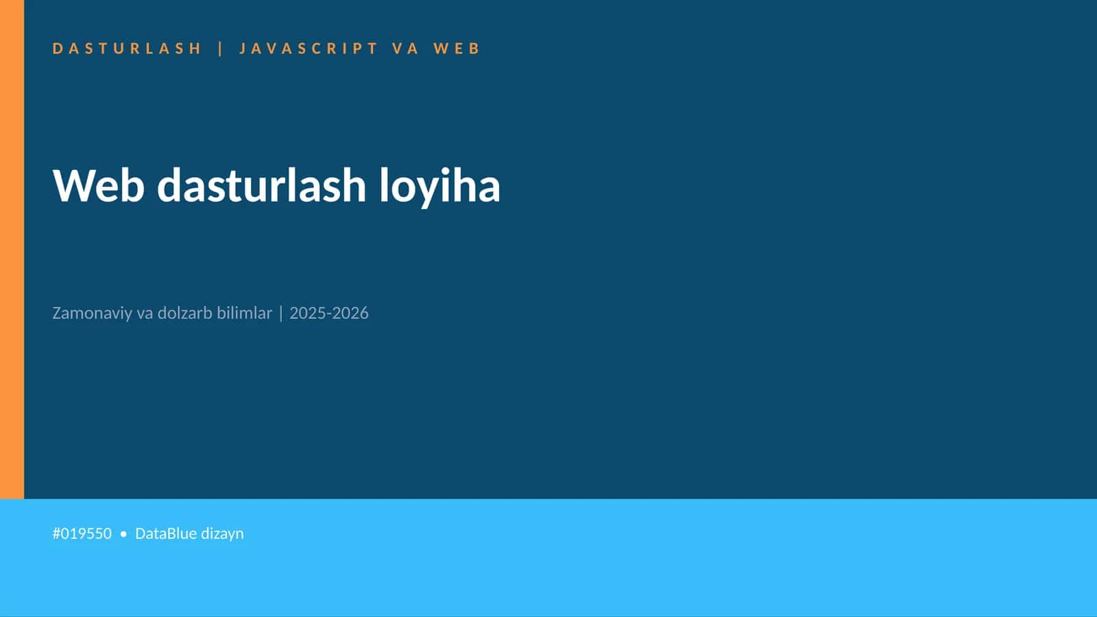 DASTURLASH | JAVASCRIPT VA WEB