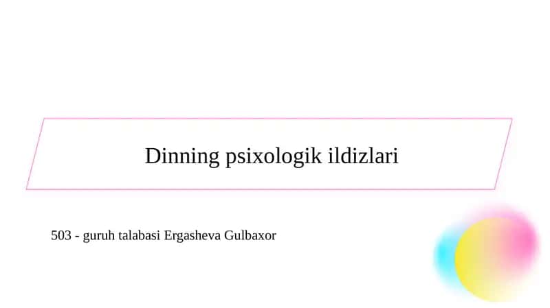 Dinning psixologik ildizlari