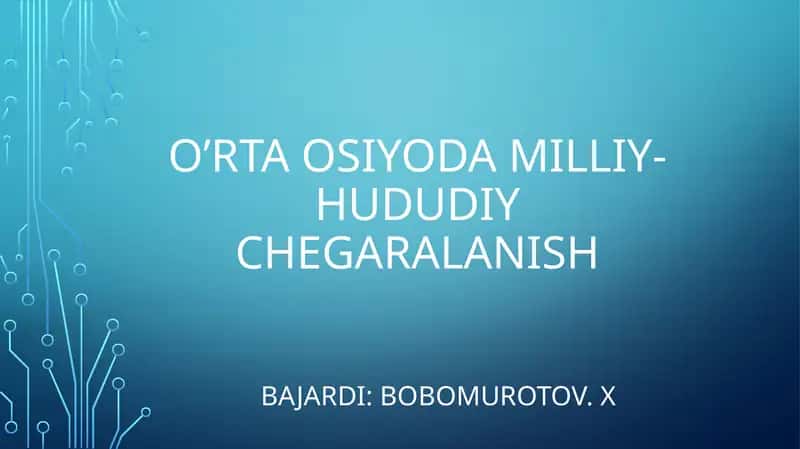 O’RTA OSIYODA MILLIY-HUDUDIY CHEGARALANISH