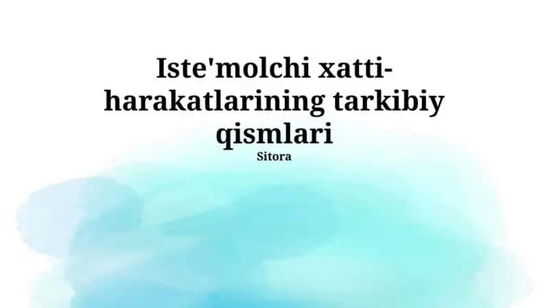 Iste'molchi xatti-harakatlarining tarkibiy qismlari