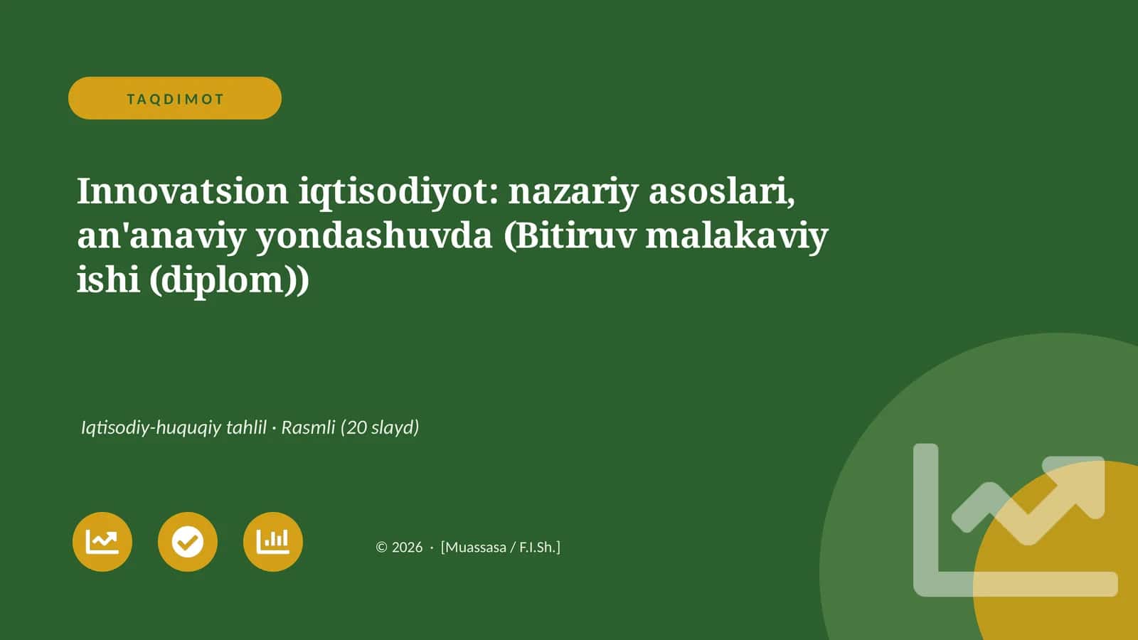 Innovatsion iqtisodiyot: nazariy asoslari, an'anaviy yondashuvda (Bitiruv malakaviy ishi (diplom))