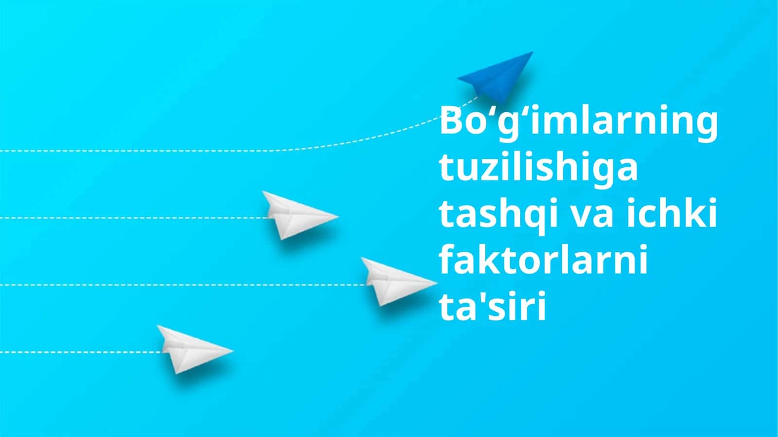 Boʻgʻimlarning tuzilishiga tashqi va ichki faktorlarni ta'siri