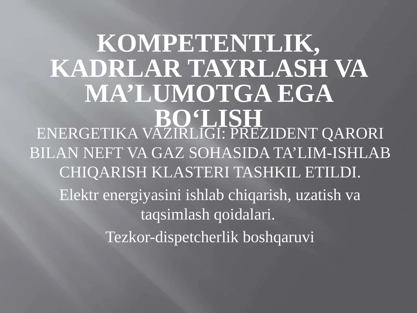 NEFT VA GAZ SOHASIDA TA’LIM-ISHLAB CHIQARISH KLASTERI TASHKIL ETILDI