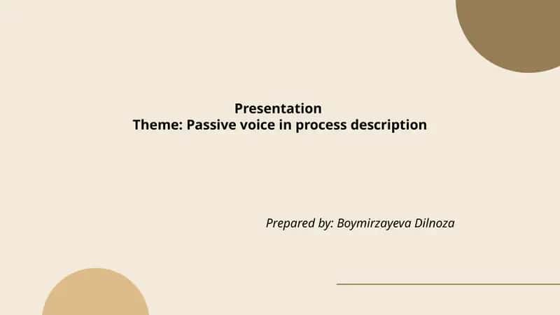 Passive voice in process description
