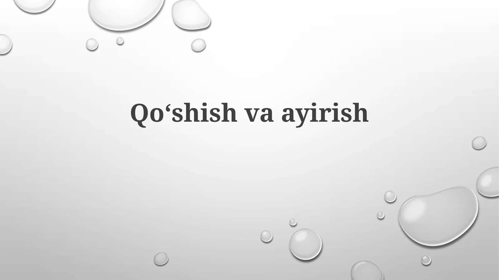 Qoʻshish va ayirish