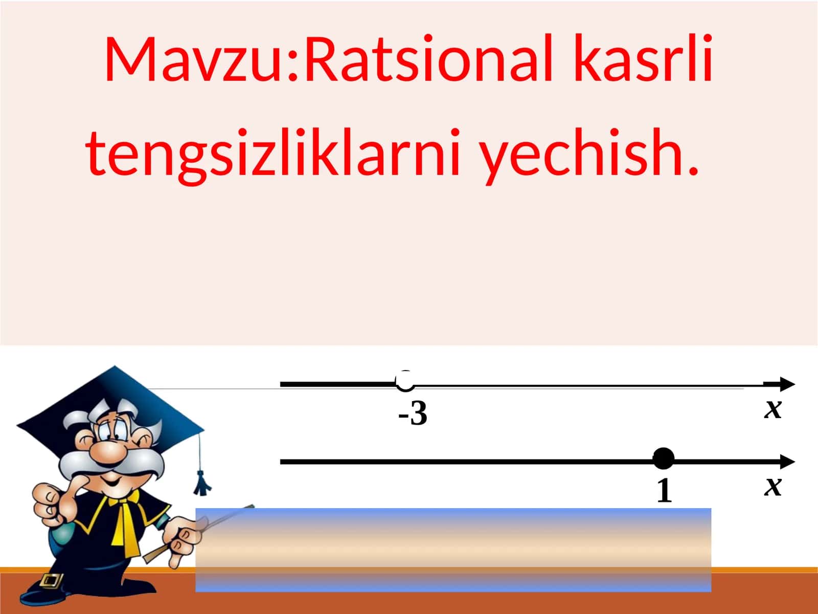 Ratsional kasrli tengsizliklarni yechish