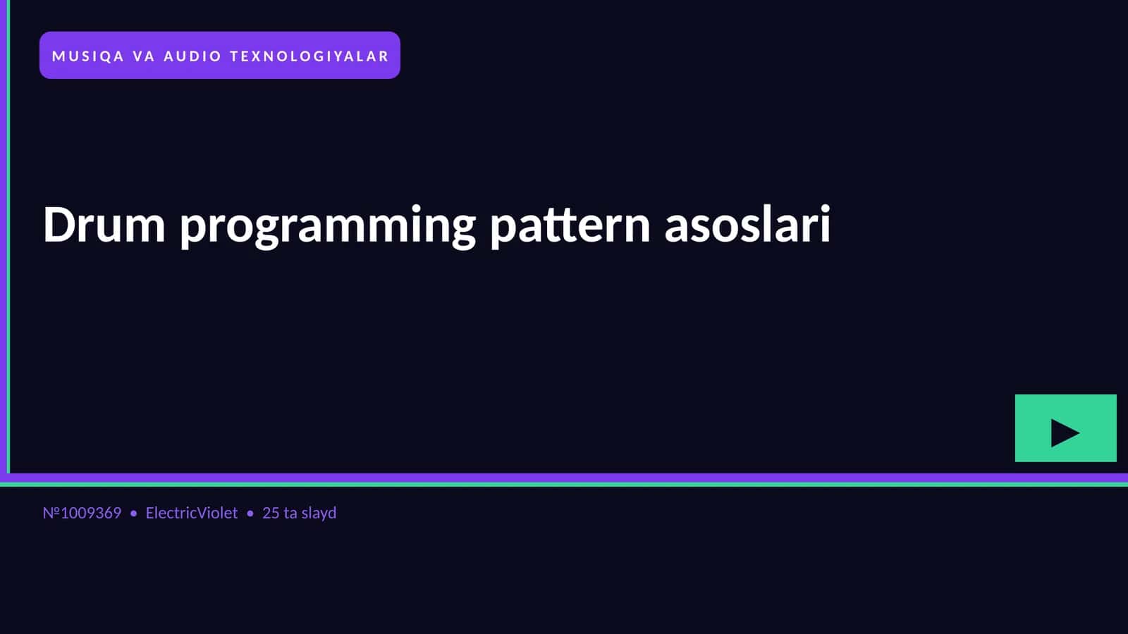 Drum programming pattern asoslari