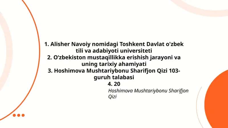 O‘zbekiston mustaqillikka erishish jarayoni va uning tarixiy ahamiyati