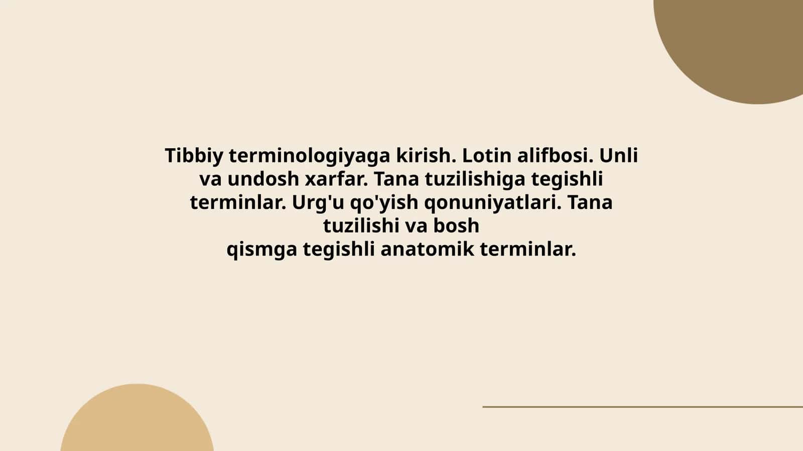 Tibbiy terminologiyaga kirish