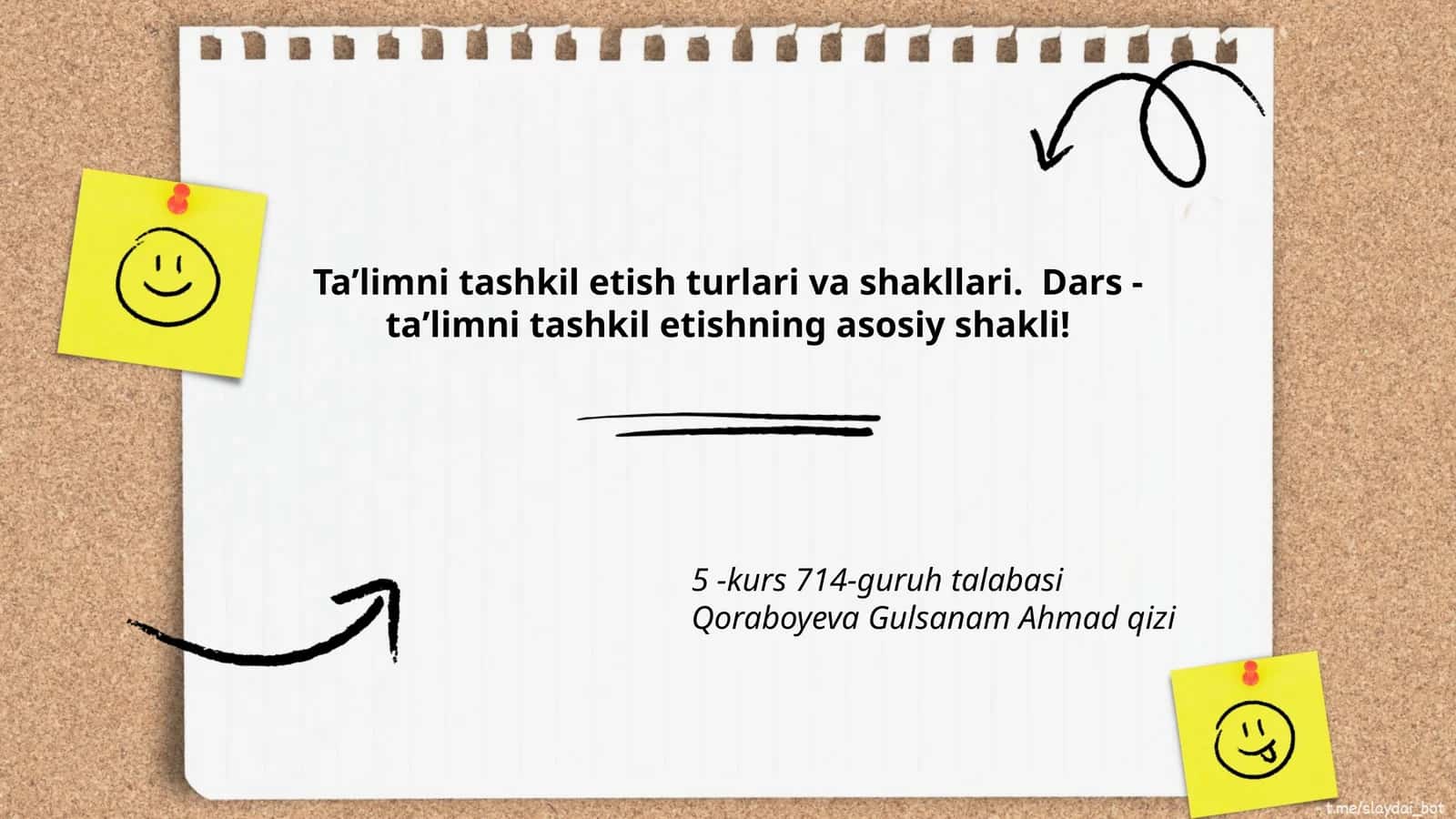 Taʼlim ni tashkil etish turlari va shakllari