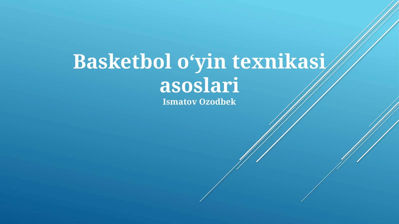 Basketbol oʻyin texnikasi asoslari