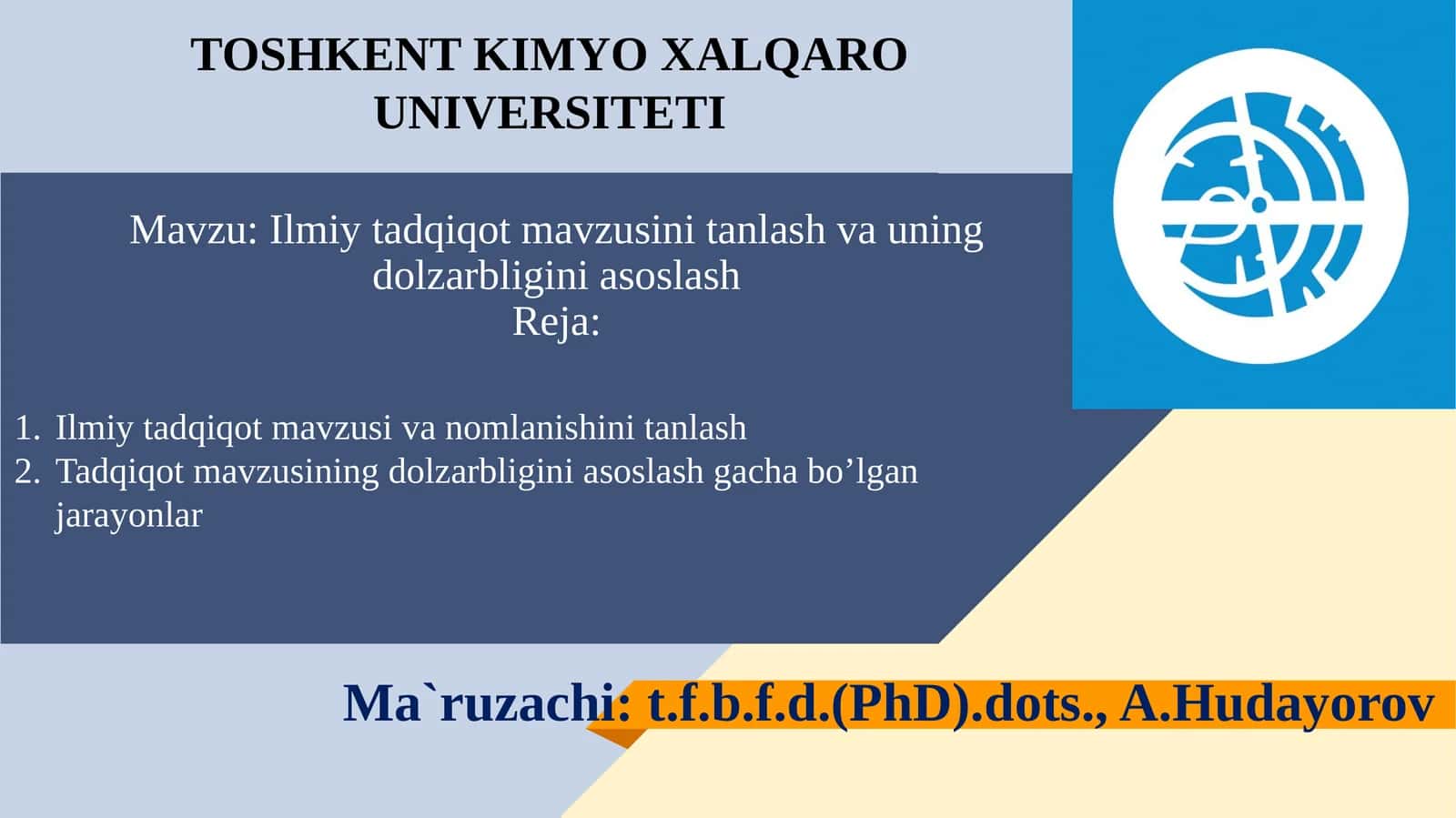 Ilmiy tadqiqot mavzusini tanlash va uning dolzarbligini asoslash