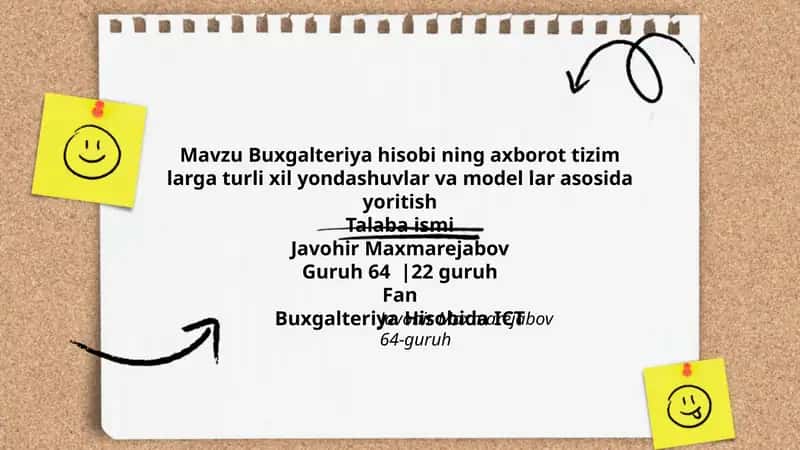 Buxgalteriya hisobi ning axborot tizim