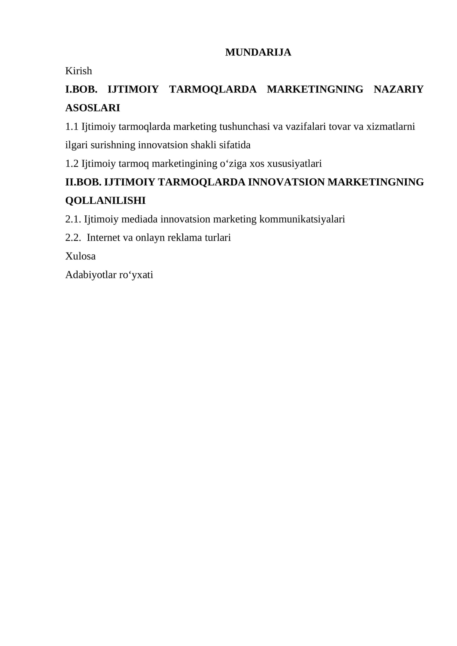 Ijtimoiy Tarmoqlarda Innovatsion Marketing