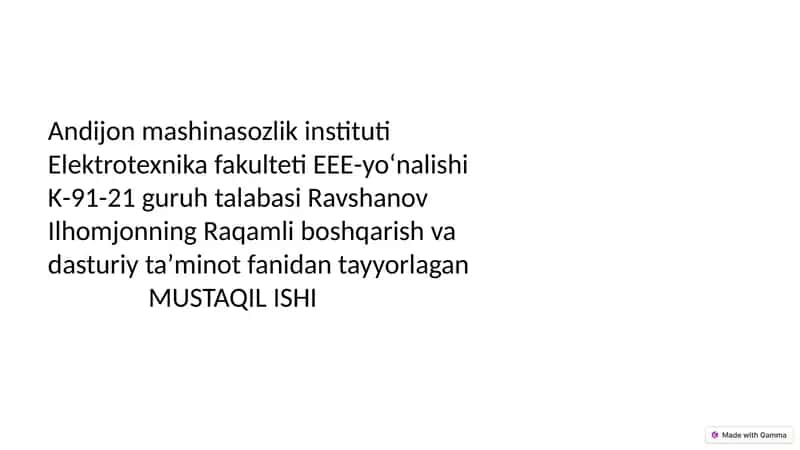 Real vaqt modulini dasturiy boshqarish