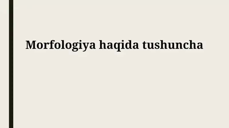 Morfologiyada morfologik birliklar