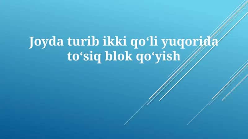 Joydaturibikkiqoʻliyuqoridatoʻsiqblokqoʻyish