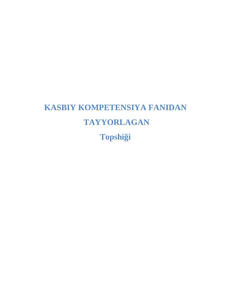 Rivojlangan mamlakatlarda kasbiy kompetentlikka oid ilmiy yondashuvlar