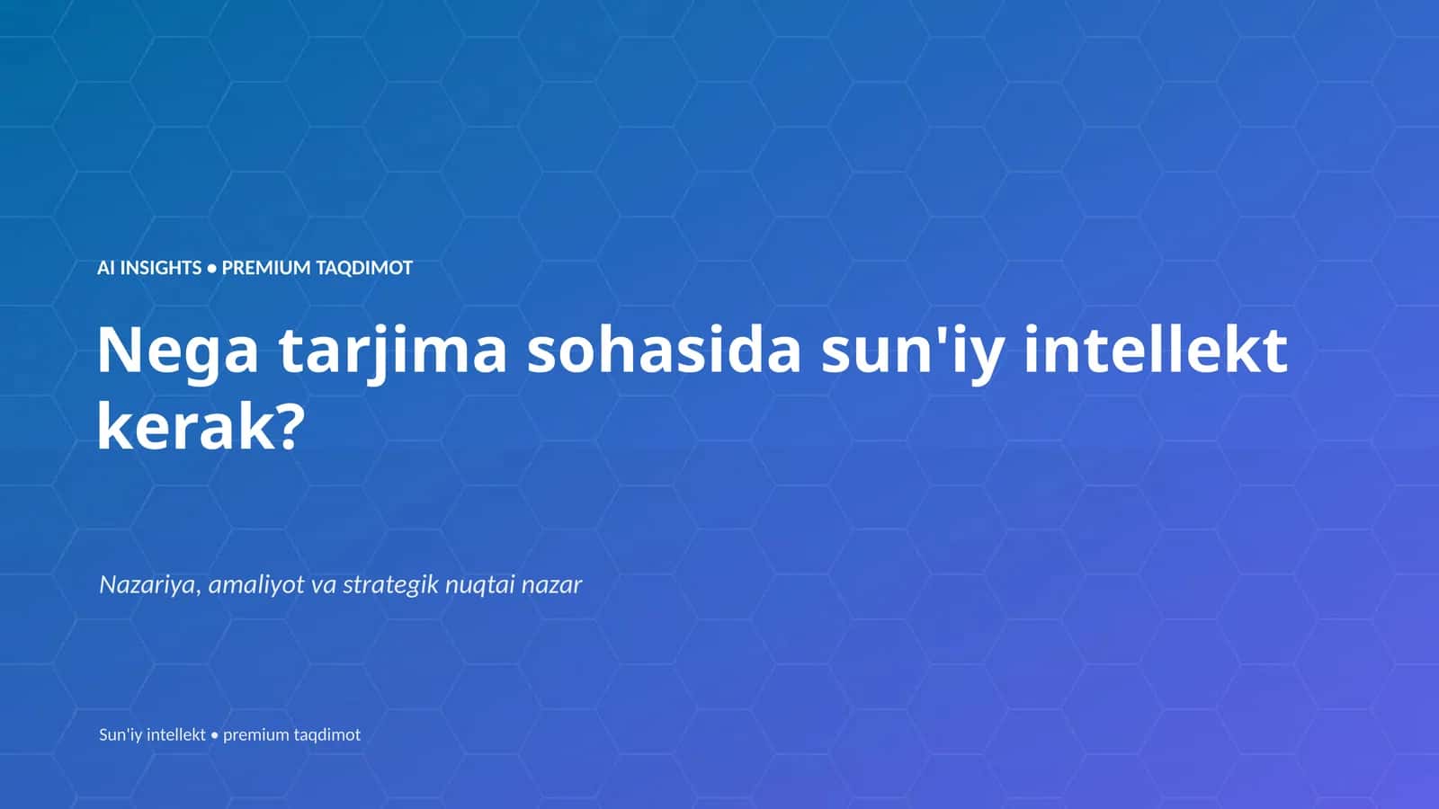 Sun'iy intellekt premium taqdimot