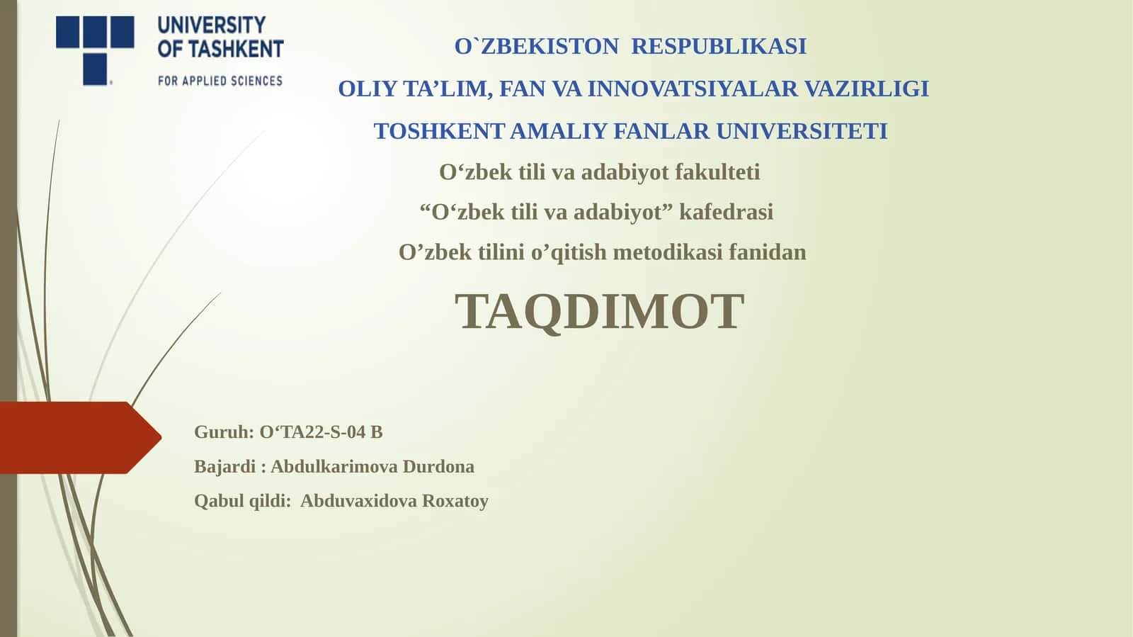ADABIYOT SABOQLARIDA SHARHLI O’QISH